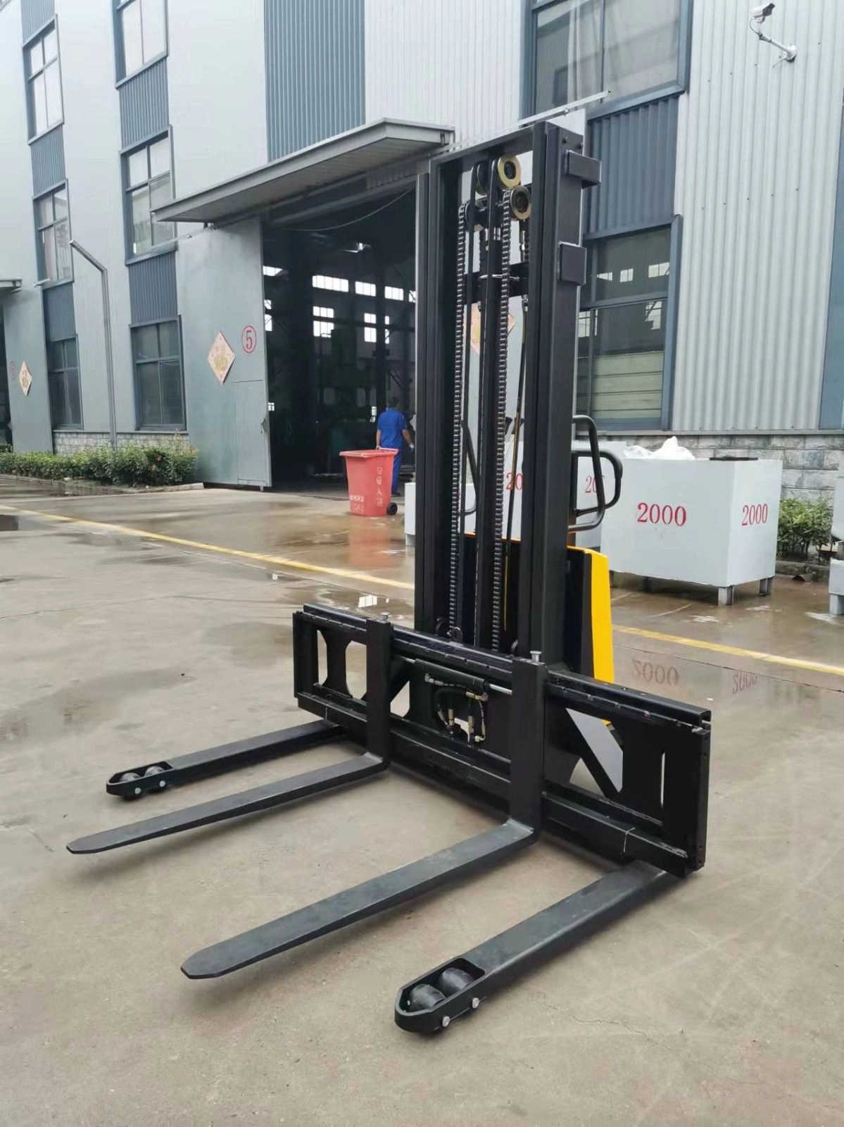 Semi Electric Stacker with Wide Leg