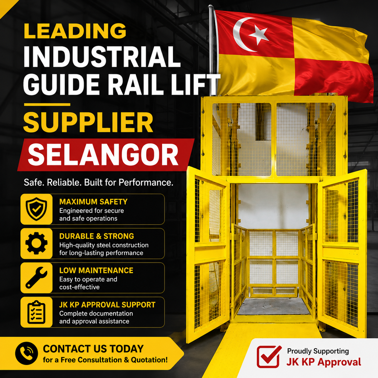 Leading Industrial Guide Rail Lift Supplier Selangor