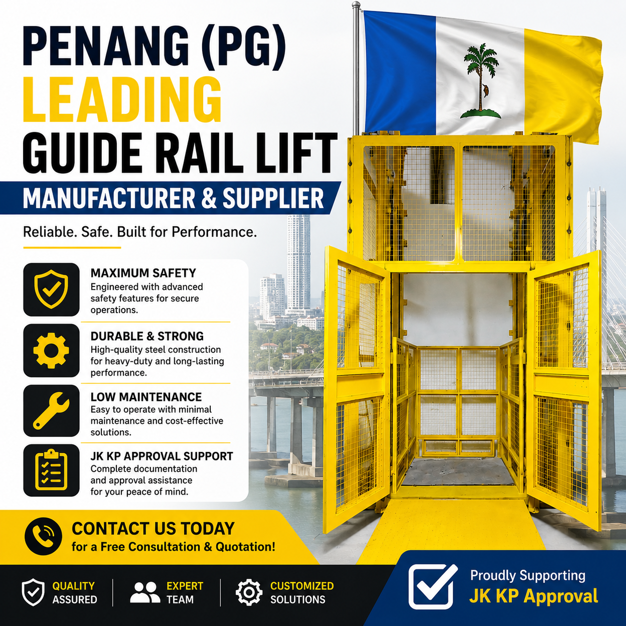 Penang (PG) Leading Guide Rail Lift Manufacturer & Supplier