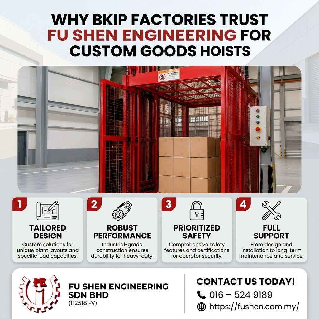 Why BKIP Factories Trust Fu Shen Engineering for Custom Goods Hoists
